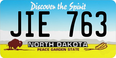 ND license plate JIE763