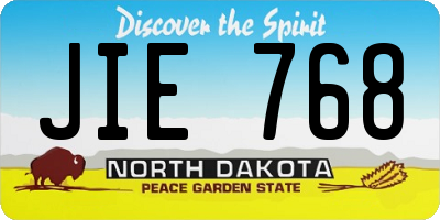 ND license plate JIE768