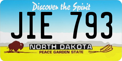 ND license plate JIE793