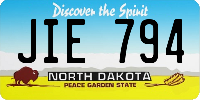ND license plate JIE794