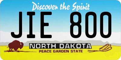 ND license plate JIE800