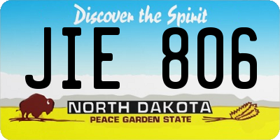 ND license plate JIE806