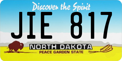 ND license plate JIE817