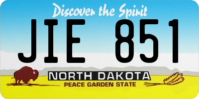 ND license plate JIE851