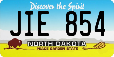 ND license plate JIE854