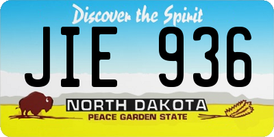 ND license plate JIE936