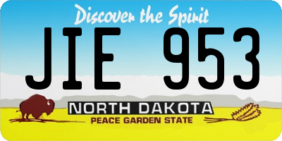 ND license plate JIE953