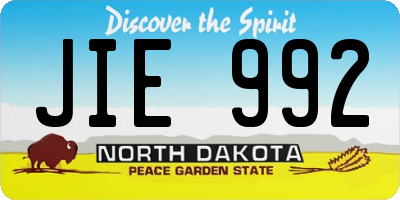 ND license plate JIE992