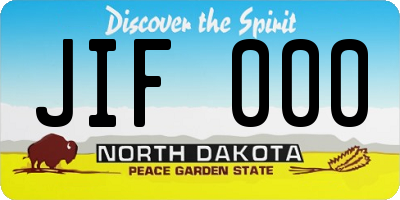 ND license plate JIF000