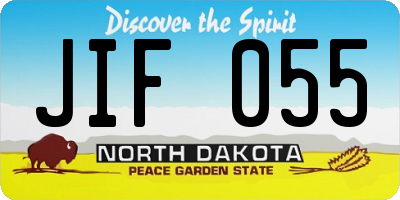 ND license plate JIF055