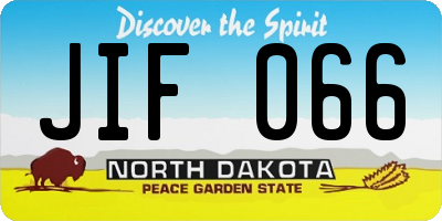 ND license plate JIF066