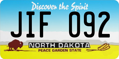ND license plate JIF092