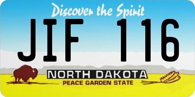 ND license plate JIF116