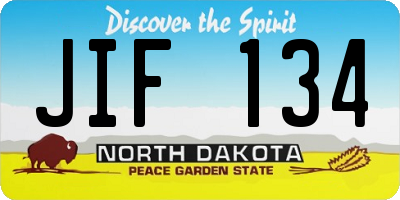 ND license plate JIF134