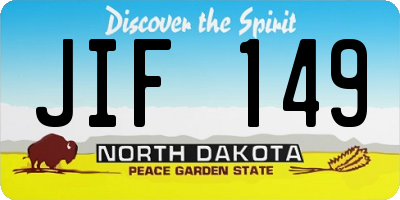 ND license plate JIF149
