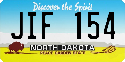 ND license plate JIF154