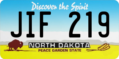 ND license plate JIF219