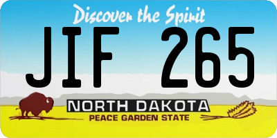 ND license plate JIF265