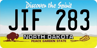 ND license plate JIF283