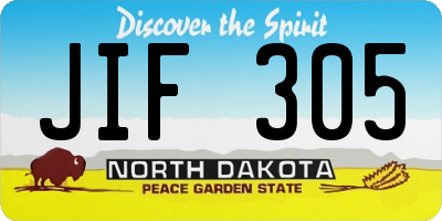 ND license plate JIF305
