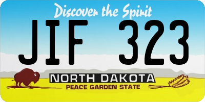 ND license plate JIF323
