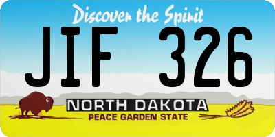 ND license plate JIF326
