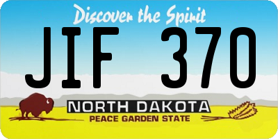 ND license plate JIF370