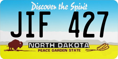 ND license plate JIF427