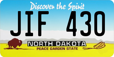 ND license plate JIF430