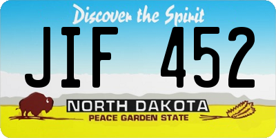 ND license plate JIF452