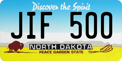 ND license plate JIF500