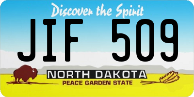 ND license plate JIF509