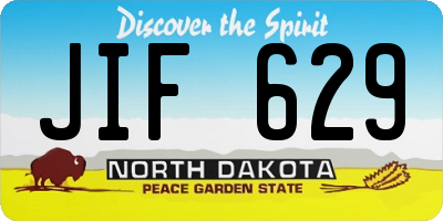 ND license plate JIF629