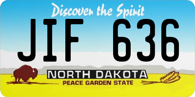 ND license plate JIF636