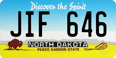 ND license plate JIF646