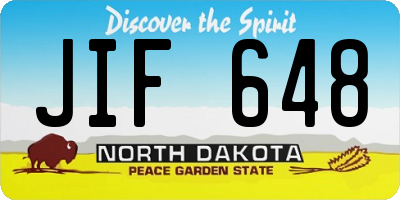 ND license plate JIF648