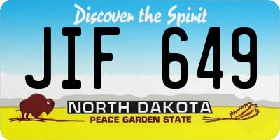 ND license plate JIF649