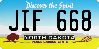 ND license plate JIF668