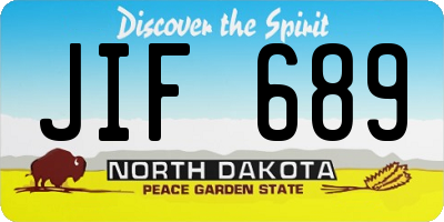 ND license plate JIF689