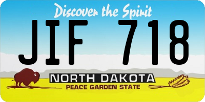 ND license plate JIF718