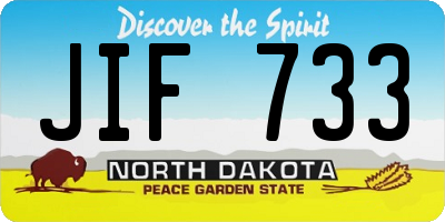 ND license plate JIF733