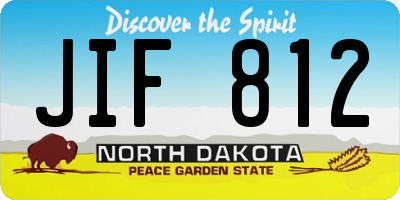 ND license plate JIF812