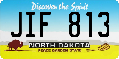 ND license plate JIF813