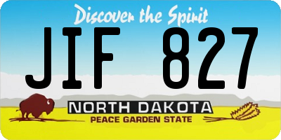 ND license plate JIF827