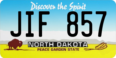 ND license plate JIF857