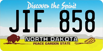 ND license plate JIF858