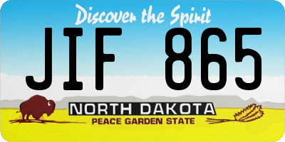 ND license plate JIF865