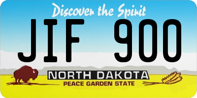 ND license plate JIF900