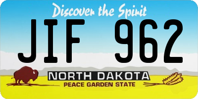 ND license plate JIF962