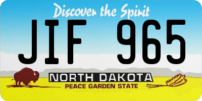 ND license plate JIF965